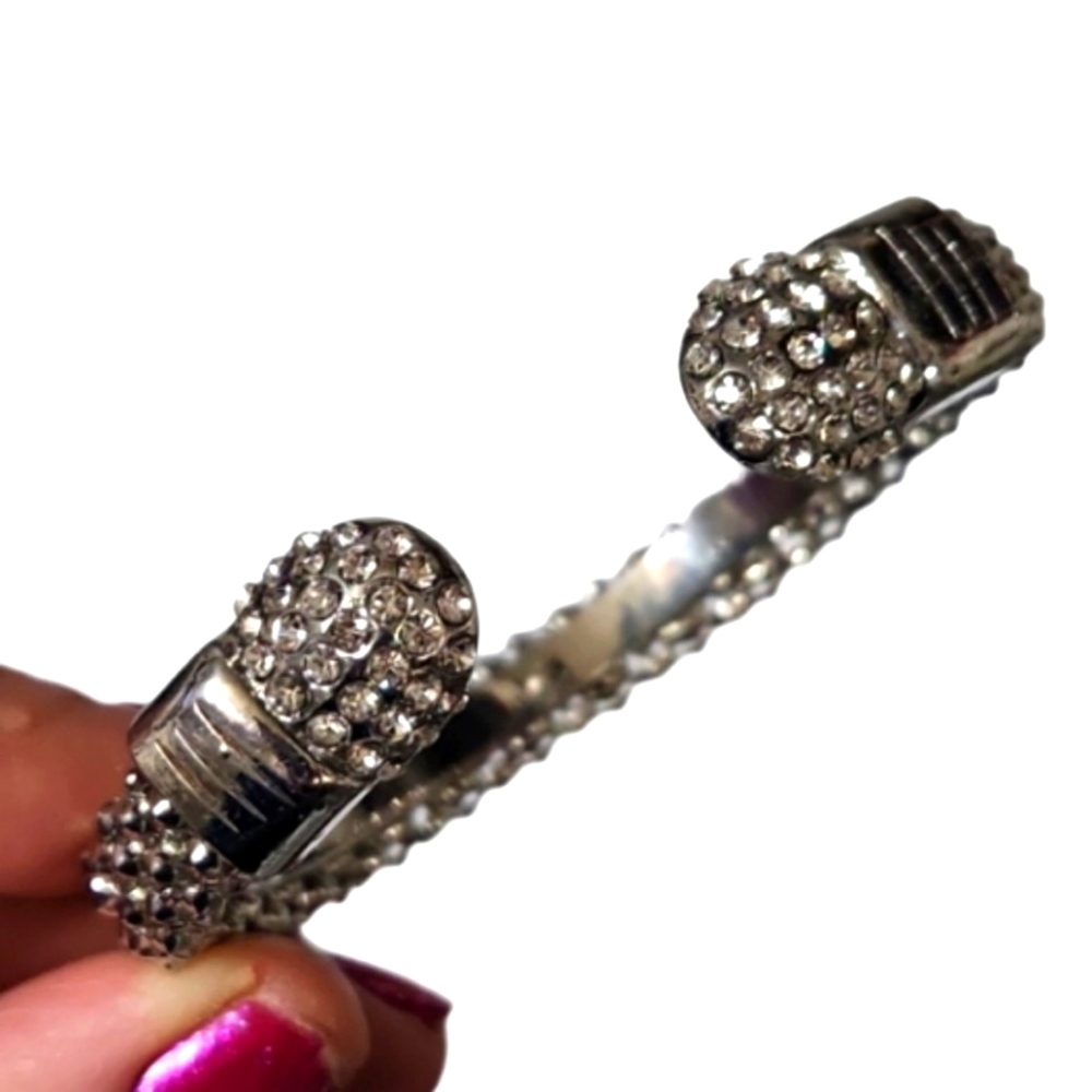 Vintage Cuff type bracelet cz ends
